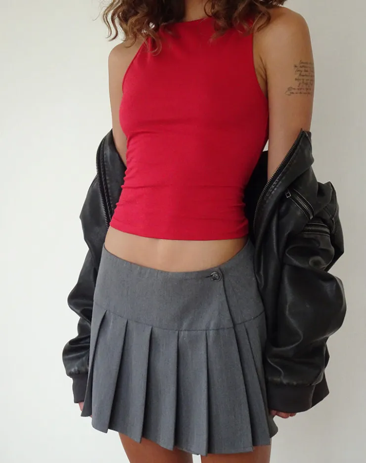 Women Motel Rocks Basics | Basic Tops | Dudley Vest Top in Adrenaline Red