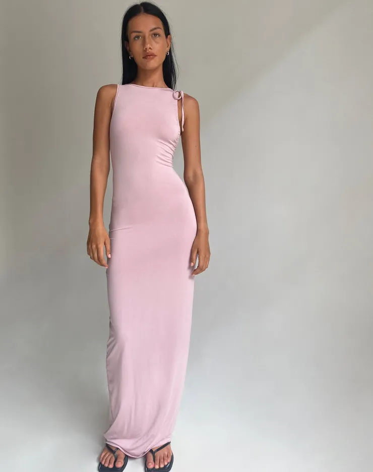 Women Motel Rocks Bodycon Dresses | Party Dresses | Elinor Maxi Dress in Slinky Baby Pink