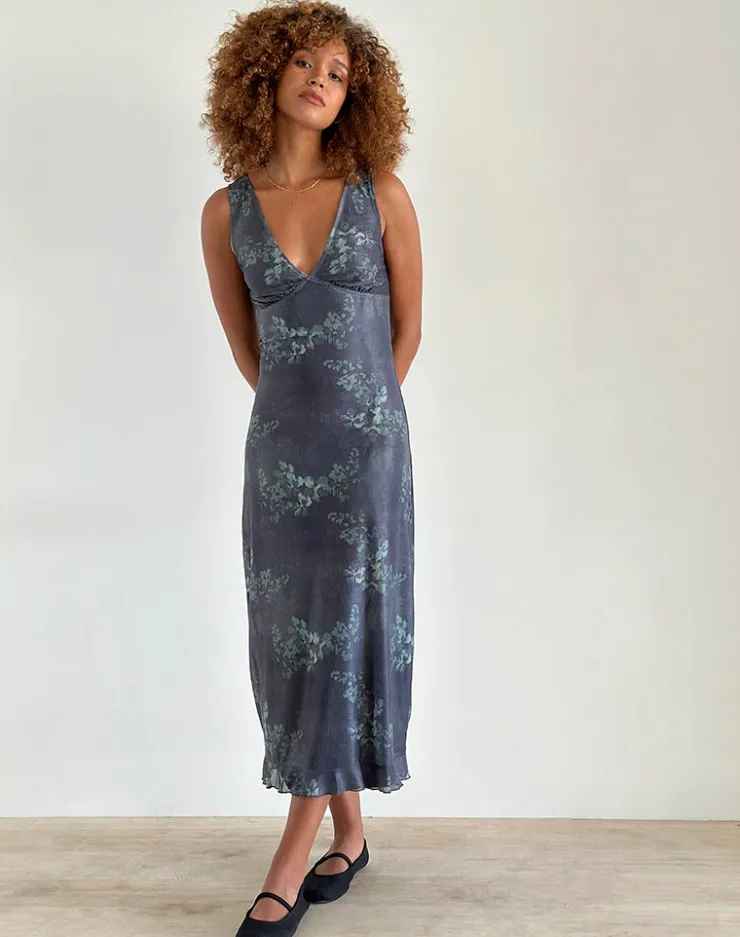 Women Motel Rocks Printed Dresses | Day Dresses | Gabriela Midi Dress in Faded Botanical Green