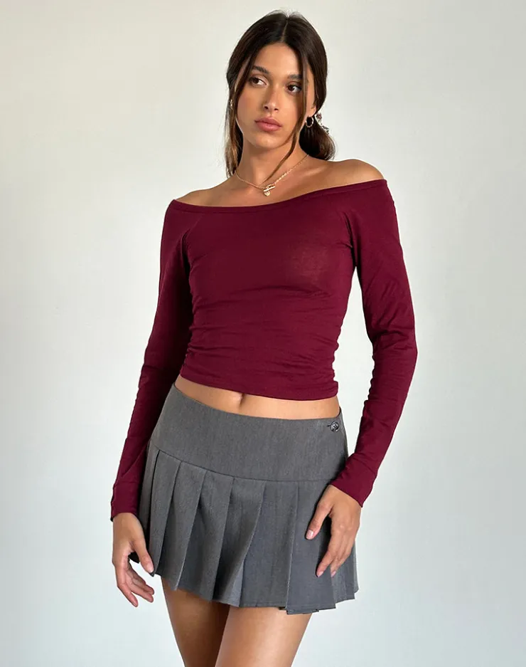 Women Motel Rocks Basics | Basic Tops | Gavya Bardot Long Sleeve Top in