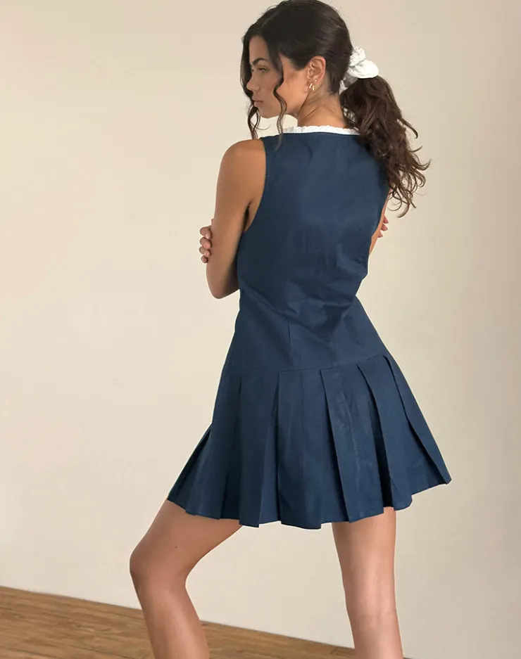 Women Motel Rocks Day Dresses | Mini Dresses | Gitas Button Mini Dress in Poplin Navy