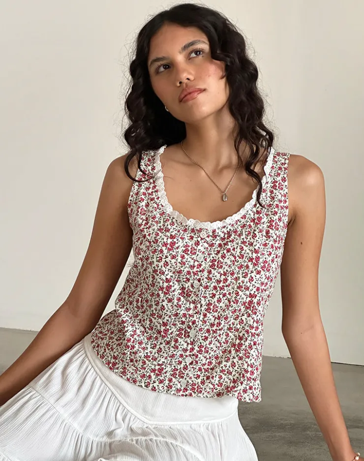 Women Motel Rocks Vest Tops | Printed Tops | Grodita Vest Top in Pretty Ditsy