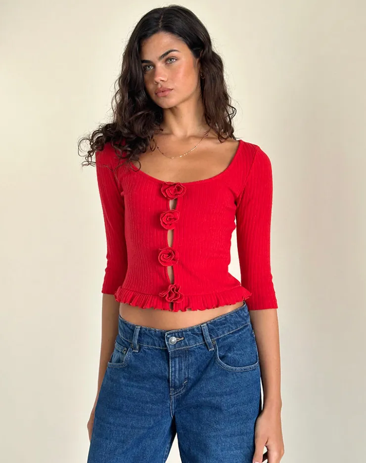 Women Motel Rocks Long Sleeve Tops | Harpan Rosette Front Top in