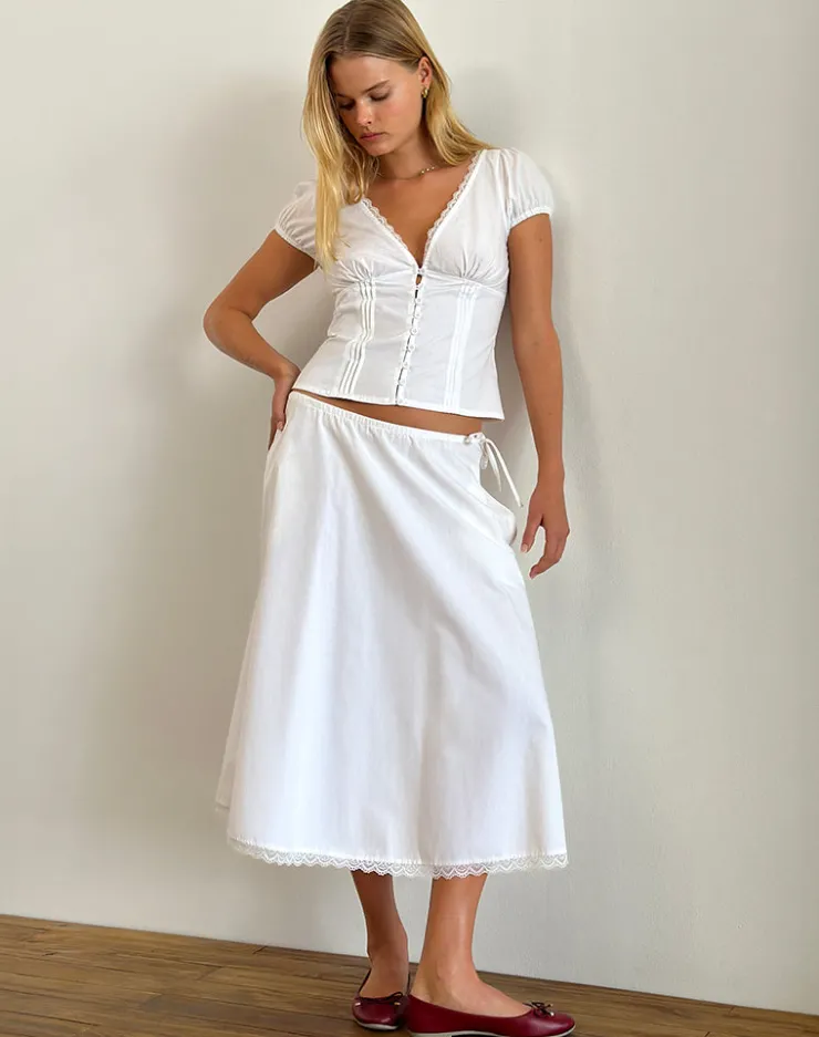 Women Motel Rocks Tailoring | Corset Tops | Ilias Corset Top in Poplin White