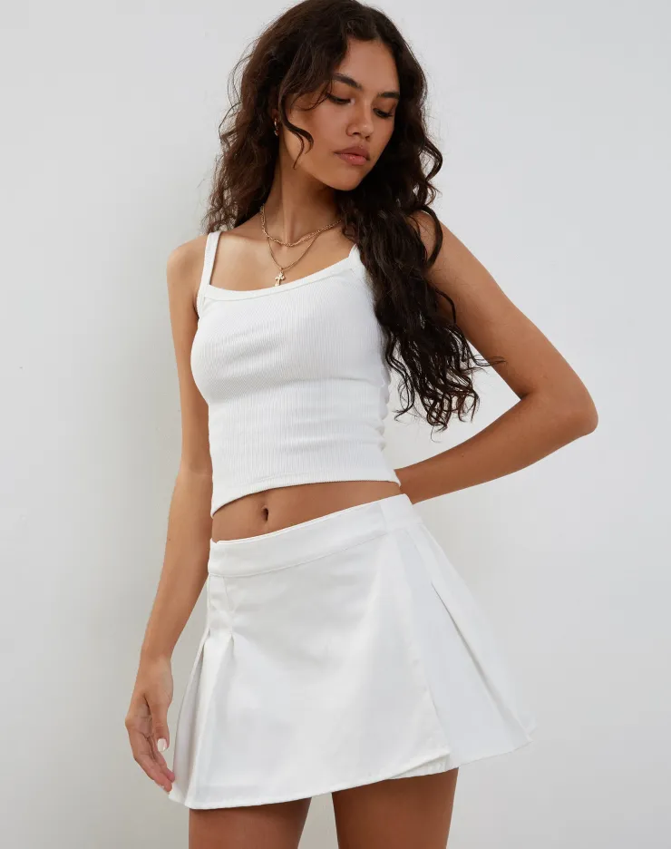 Women Motel Rocks Pleated Skirts | Inica Pleated Mini Skirt in Off White