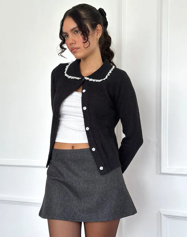 Women Motel Rocks A Line Skirts | Mini Skirts | Iniya Aline Mini Skirt in Dark Grey