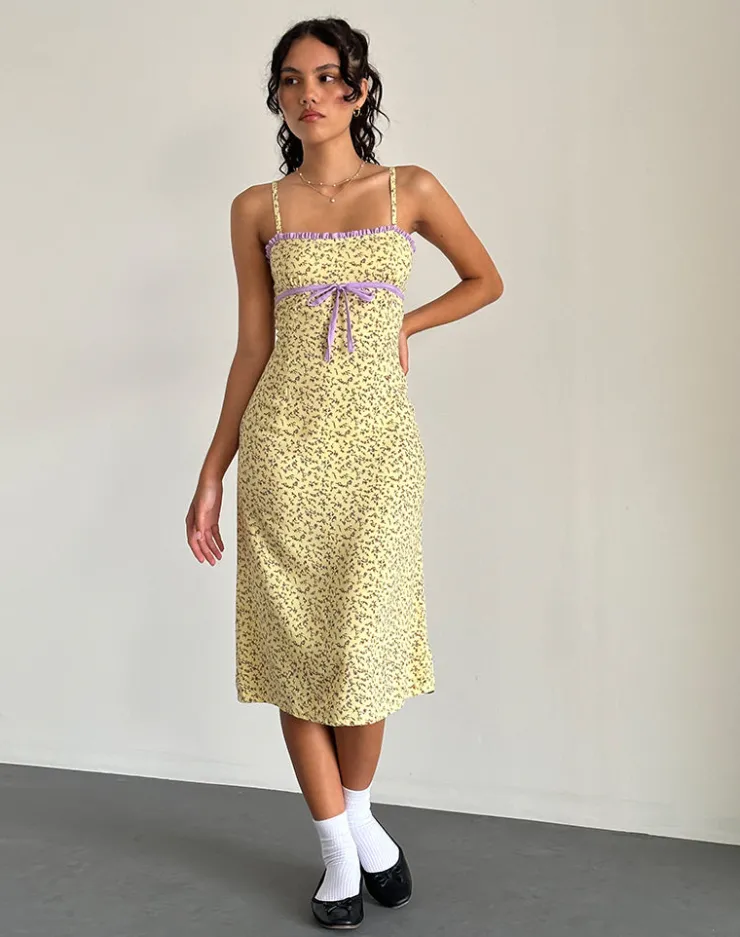 Women Motel Rocks Printed Dresses | Midi Dresses | Isaure Midi Dress in Flowing Flower Yellow