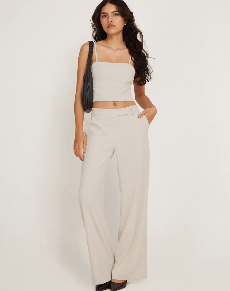 Women Motel Rocks Wide Leg Pants | Jabba Trouser in Light Cream