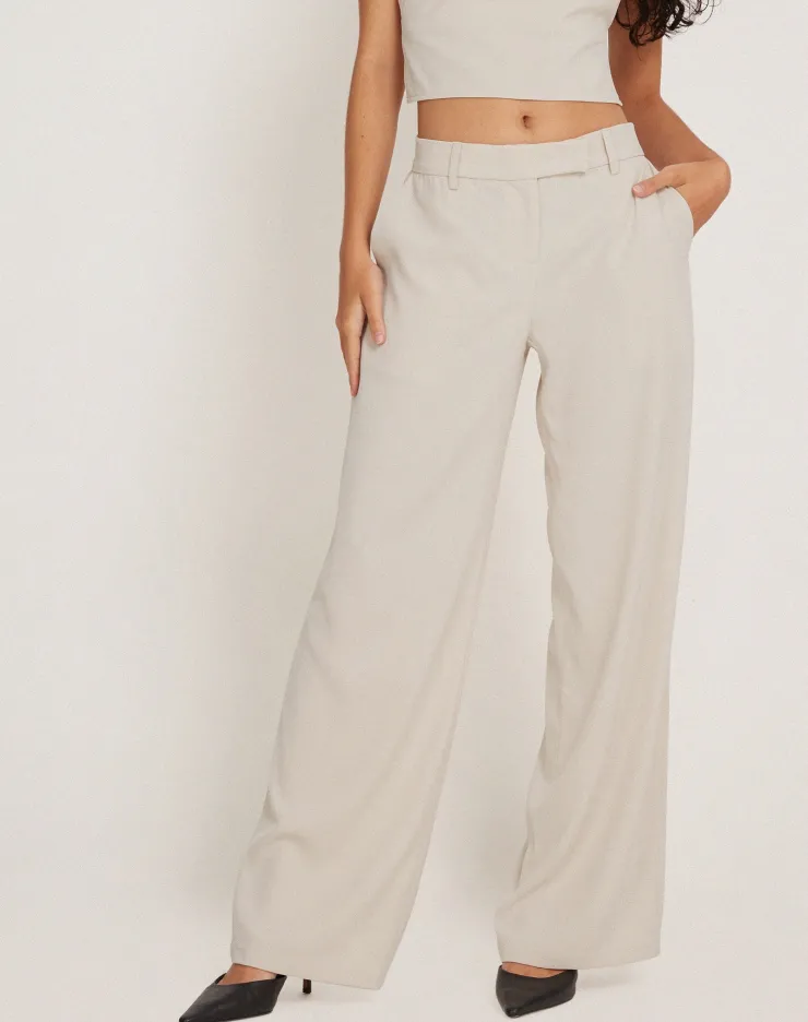 Women Motel Rocks Wide Leg Pants | Jabba Trouser in Light Cream