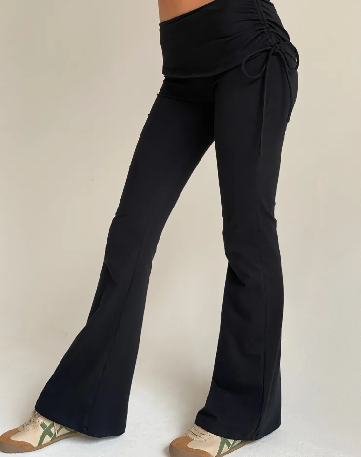 Women Motel Rocks Low Rise Pants | Jacie Jersey Flare Trouser in Black