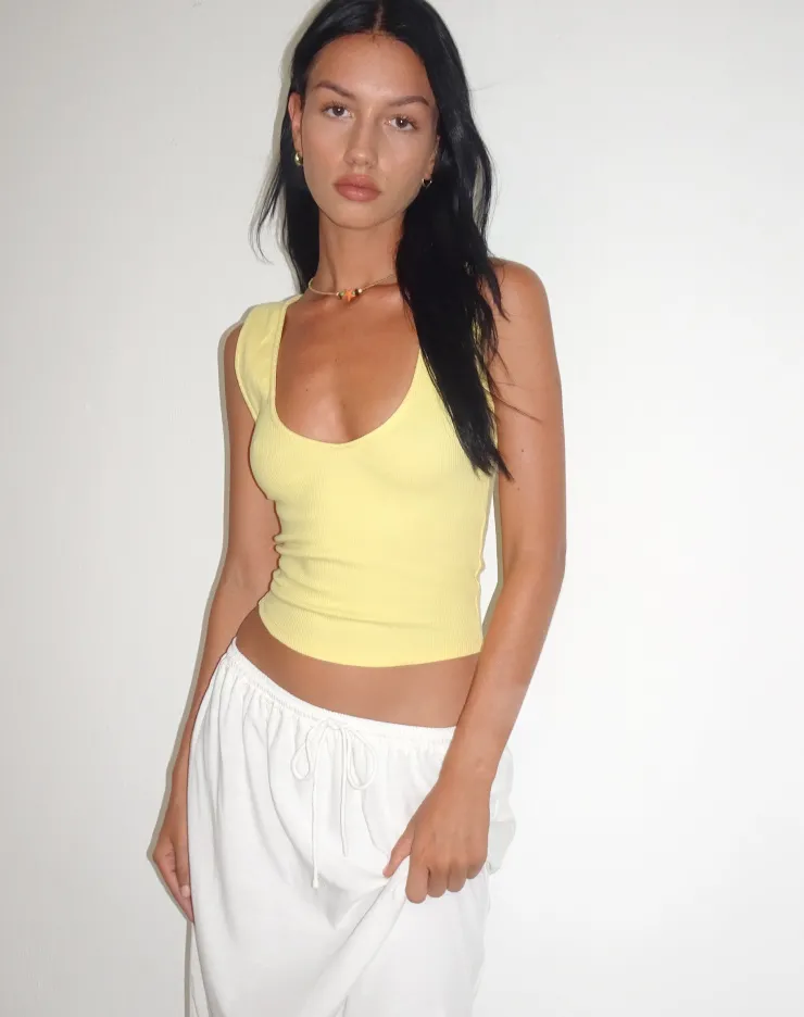 Women Motel Rocks Basic Tops | Vest Tops | Jastio Vest Top in Lemonade Ribbed Jersey