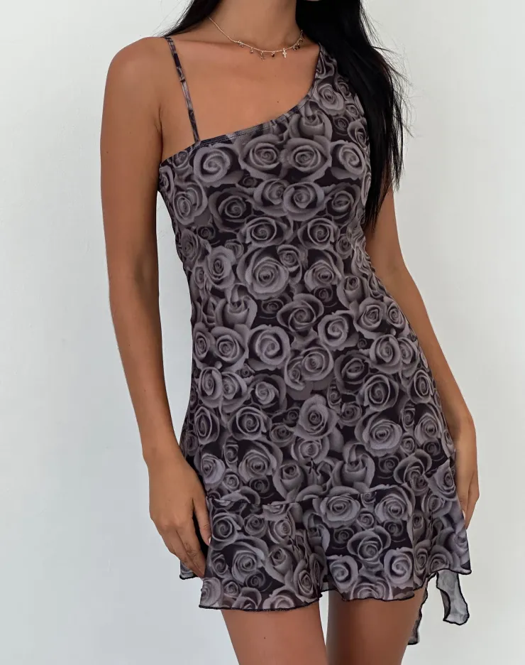 Women Motel Rocks Printed Dresses | Mini Dresses | Joanna Asymmetric Mini Dress in Autumn Rose Print