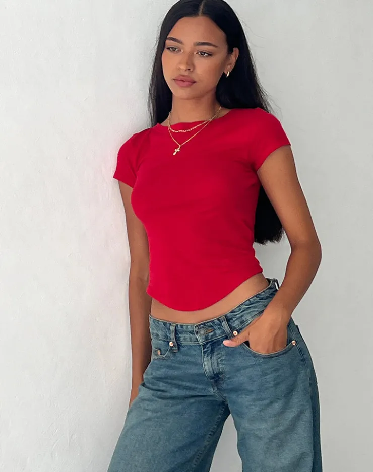 Women Motel Rocks Basic Tops | Tees | Jojes Jersey Tee in Tango Red