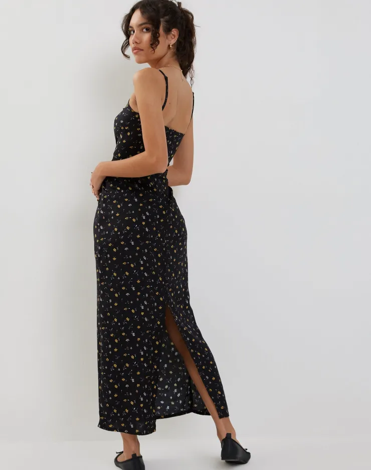 Women Motel Rocks Printed Dresses | Kafka Maxi Dress in Pretty Petal Black