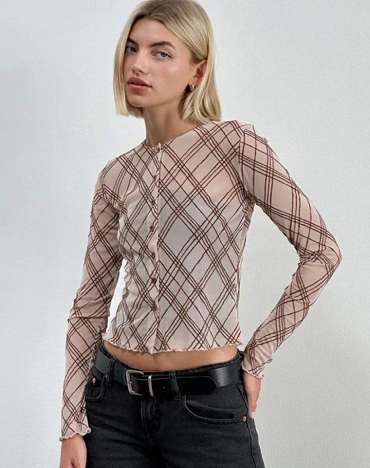 Women Motel Rocks Shirts And Blouses | Printed Tops | Kahula Shirt in Sketchy Stripe Nude