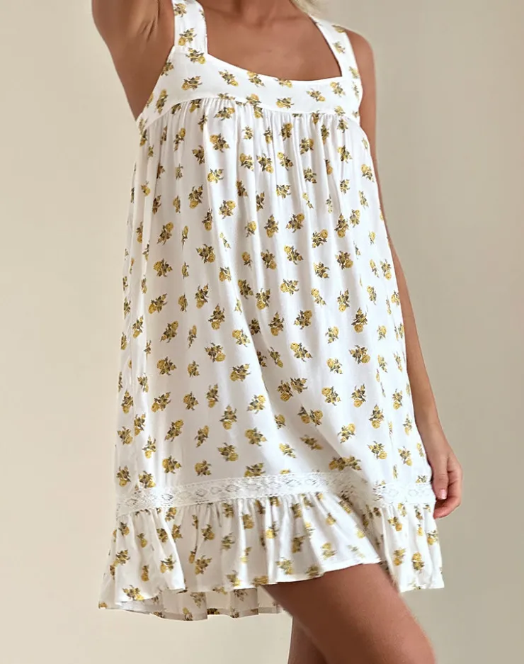 Women Motel Rocks Printed Dresses | Day Dresses | Karina Dress in Funshine Floral Off White