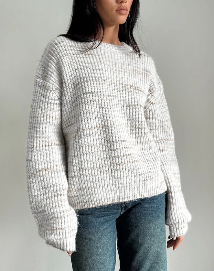 Women Motel Rocks Jumpers | Karu Jumper in Neutral Brushed Knit