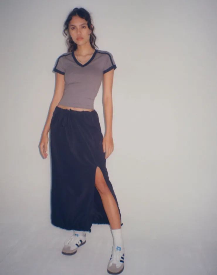 Women Motel Rocks A Line Skirts | Kasao Midi Cargo Skirt in Navy