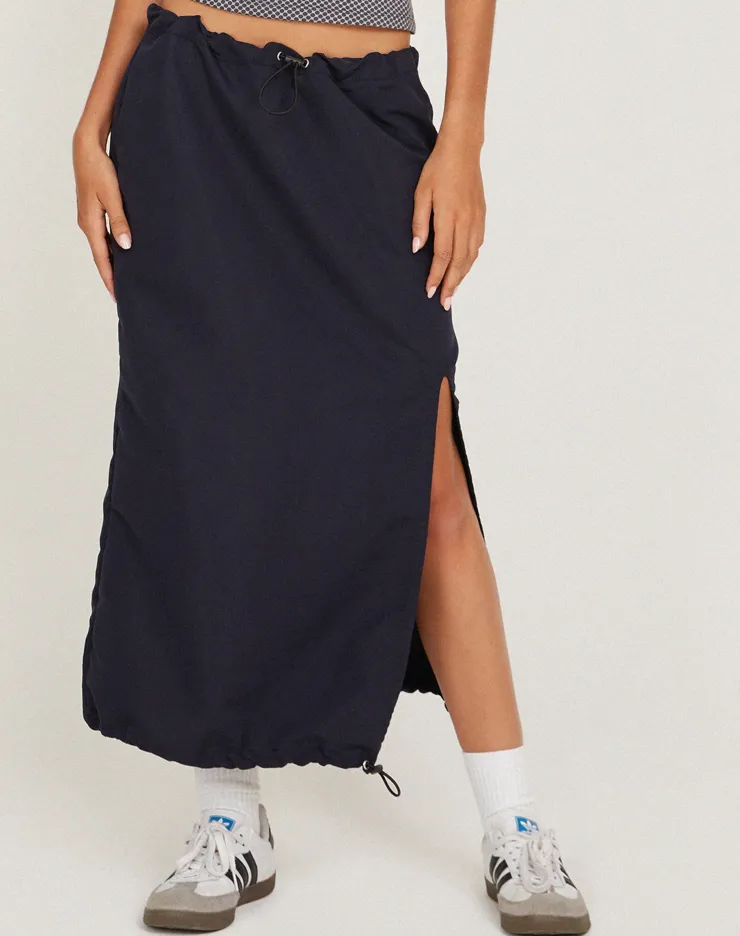 Women Motel Rocks A Line Skirts | Kasao Midi Cargo Skirt in Navy