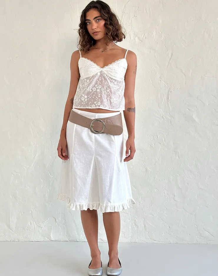 Women Motel Rocks Strappy Tops | Lace Tops | Kasturi Top in Broderie White