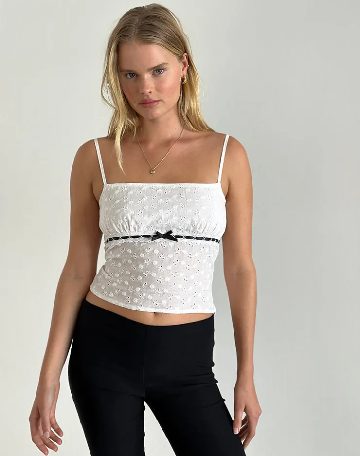 Women Motel Rocks Co-ords | Corset Tops | Katisa Top in Broderie White