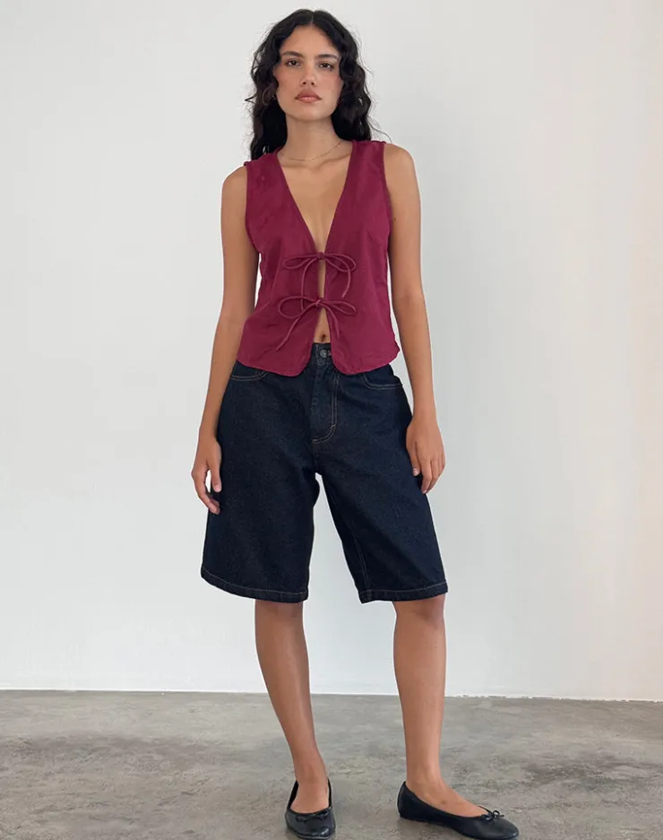 Women Motel Rocks Vest Tops | Kayve Tie Front Top in