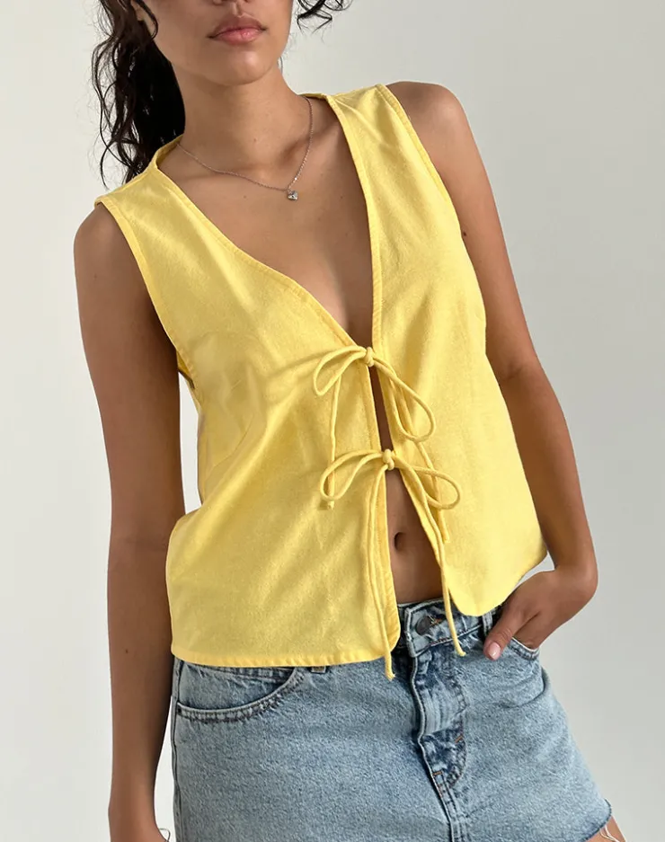 Women Motel Rocks Vest Tops | Kayve Tie Front Top in