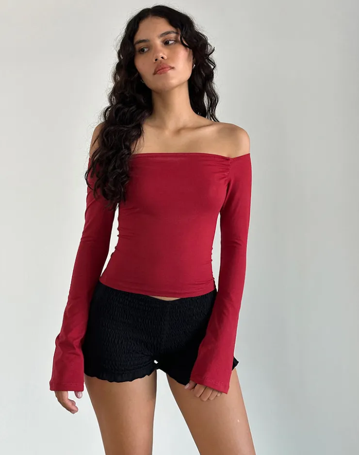 Women Motel Rocks Basics | Basic Tops | Korby Long Sleeve Top in Adrenaline Red