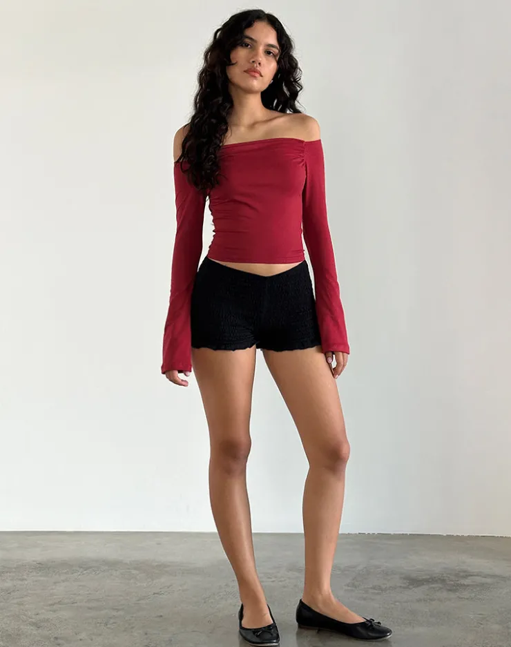 Women Motel Rocks Basics | Basic Tops | Korby Long Sleeve Top in Adrenaline Red