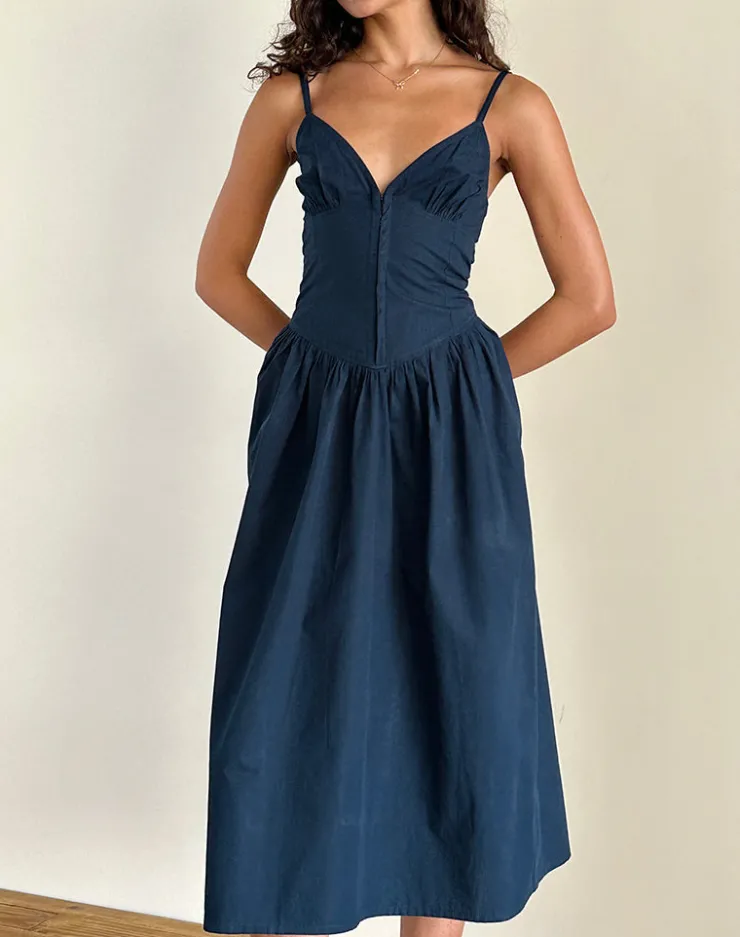 Women Motel Rocks Day Dresses | Maxi Dresses | Krista Maxi Dress in Poplin Navy