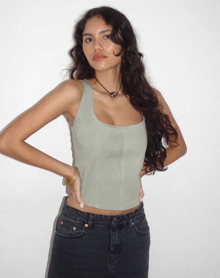 Women Motel Rocks Corset Tops | Kye Corset Top in Ash Grey