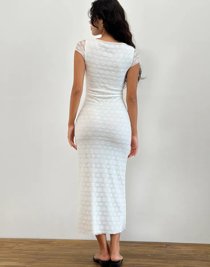 Women Motel Rocks Party Dresses | Maxi Dresses | Labuan Maxi Dress in Celosia Lace White