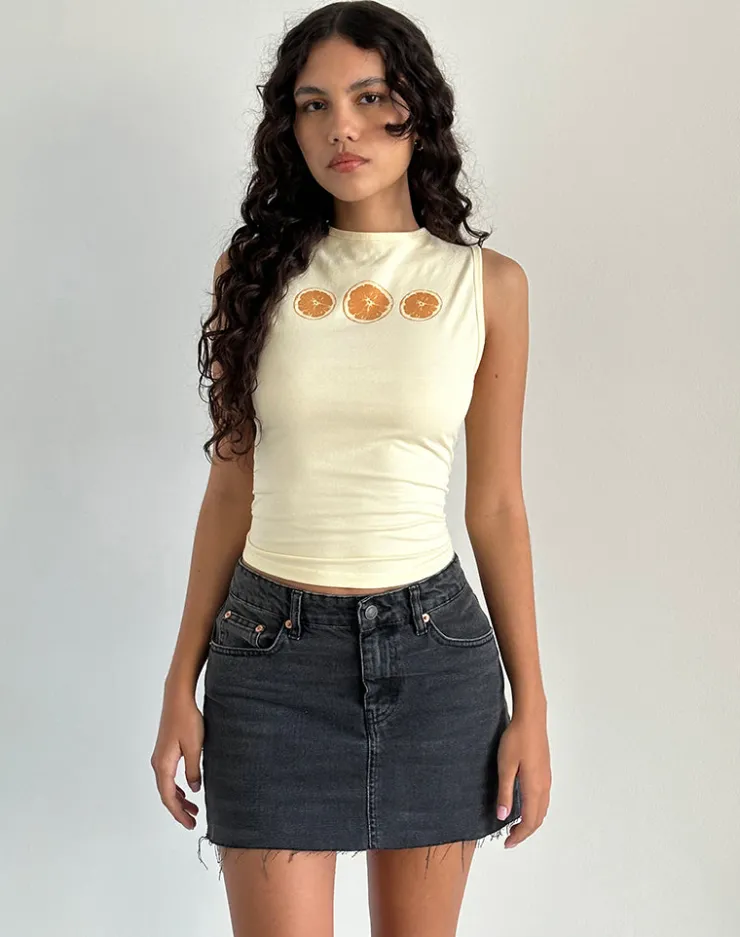 Women Motel Rocks Basics | Basic Tops | Leen Tank Top in Buttermilk Oranges