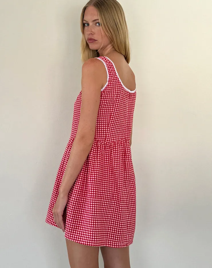 Women Motel Rocks Basics | Day Dresses | Leshi Mini Dress in Red Gingham