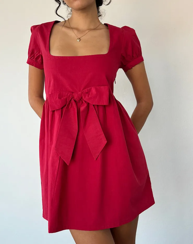 Women Motel Rocks Day Dresses | Mini Dresses | Leshiana Mini Dress in Poplin Adrenaline Red