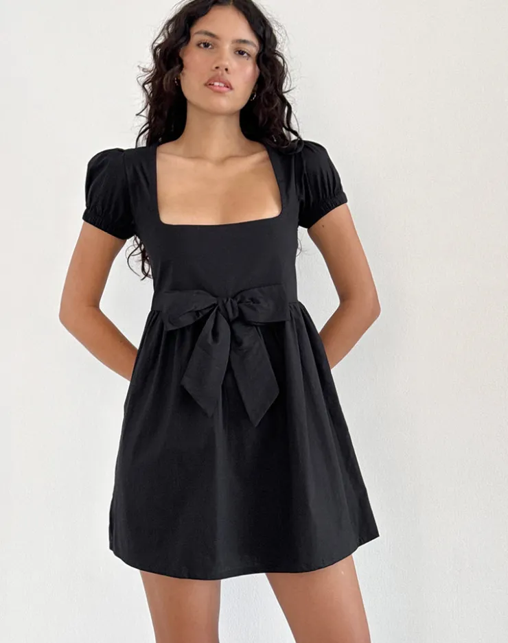 Women Motel Rocks Day Dresses | Little Black Dresses | Leshiana Mini Dress in Poplin Black