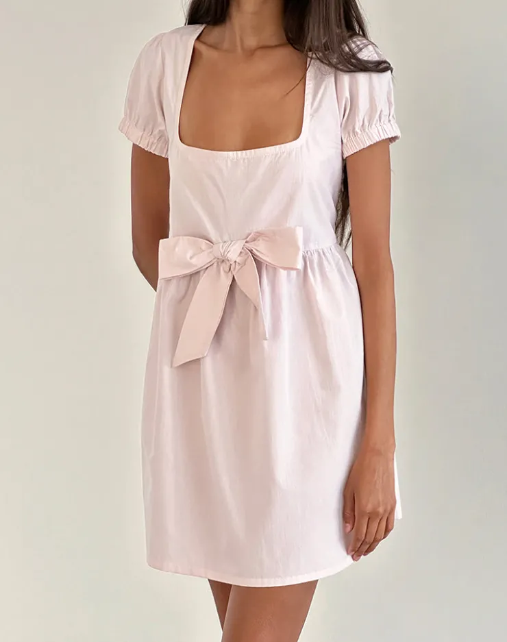 Women Motel Rocks Party Dresses | Leshiana Mini Dress in Poplin Light Pink