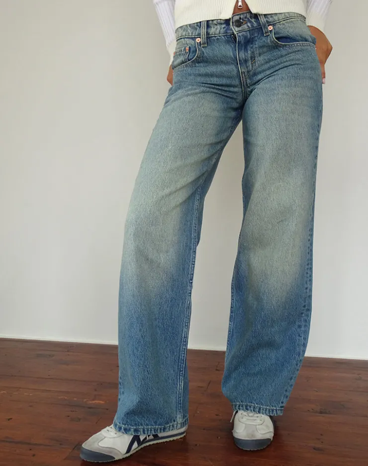 Women Motel Rocks Low Rise Pants | Jeans | Low Rise Parallel Jeans in Sea Green