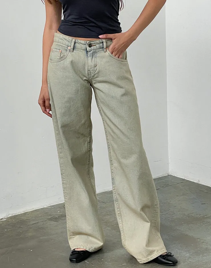 Women Motel Rocks Low Rise Pants | Jeans | Low Rise Roomy Jeans in Desert Sand Wash