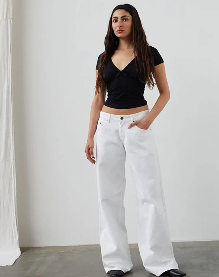 Women Motel Rocks Jeans | Roomy Jeans | Low Rise Roomy Jeans in True White