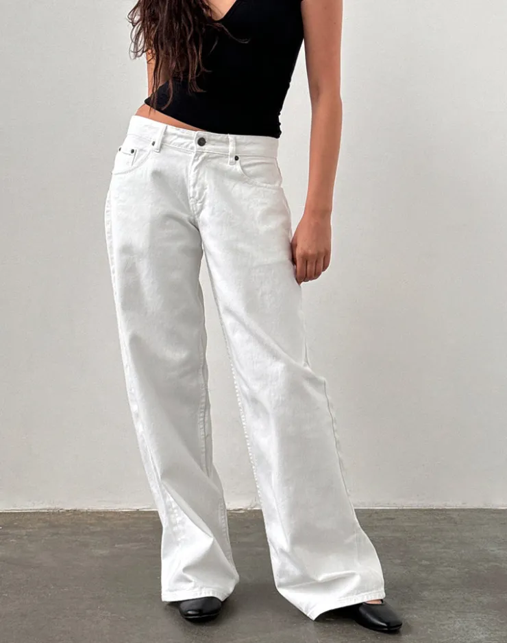 Women Motel Rocks Jeans | Roomy Jeans | Low Rise Roomy Jeans in True White