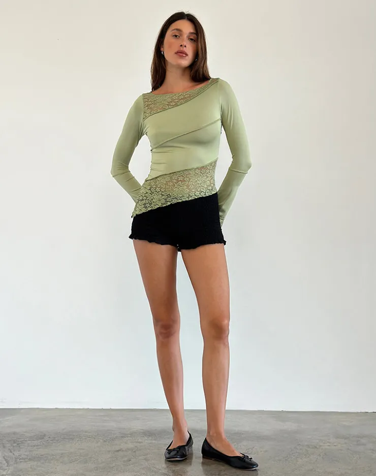 Women Motel Rocks Long Sleeve Tops | Lace Tops | Lucca Long Sleeve Top in Lace Sage