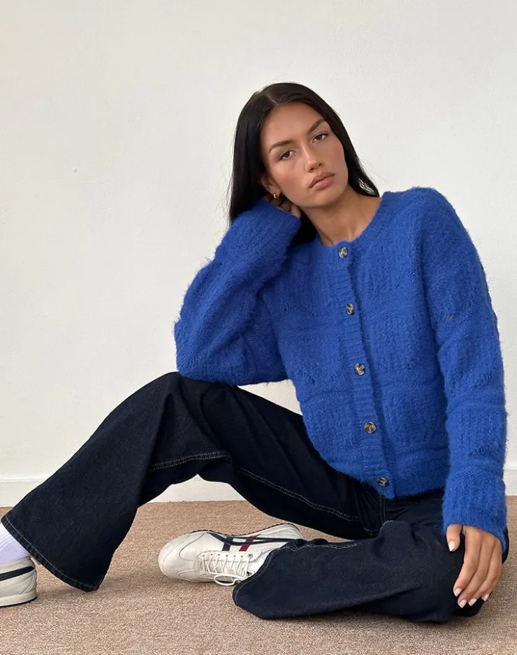 Women Motel Rocks Cardigans | Luciana Cardigan in Cobalt Blue