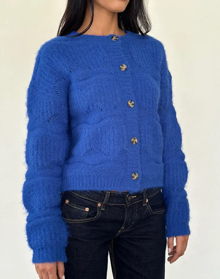 Women Motel Rocks Cardigans | Luciana Cardigan in Cobalt Blue