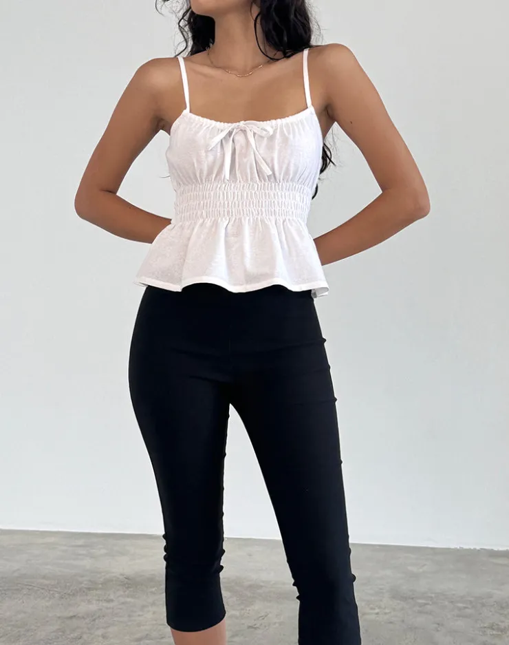 Women Motel Rocks Basic Tops | Corset Tops | Lyncia Tie Front Cami Top in Off White