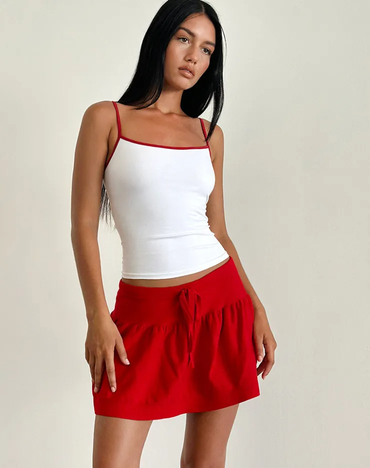 Women Motel Rocks Mini Skirts | Maddy Mini Skirt in Red Knit