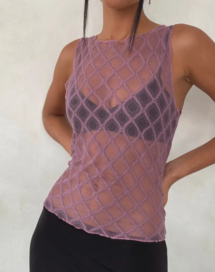 Women Motel Rocks Vest Tops | Lace Tops | Maloe Lace Patterned Tank Top in