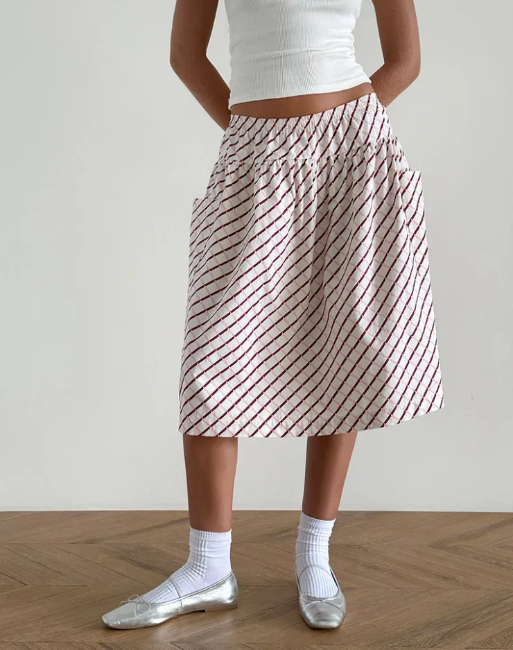 Women Motel Rocks Printed Skirts | Midi Skirts | Manasi Midi Skirt in Geometric Tile