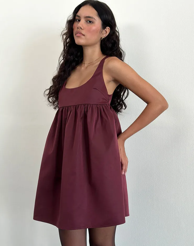 Women Motel Rocks Mini Dresses | Marona Dress in Dark Berry