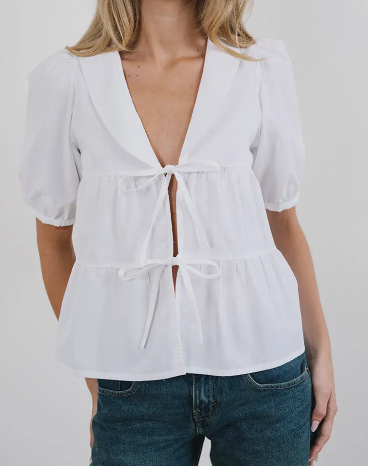 Women Motel Rocks Tailoring | Shirts And Blouses | Medda Puff Sleeve Shirt in Poplin White